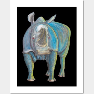 Crash of Rhinos Big Blue Puff Posters and Art